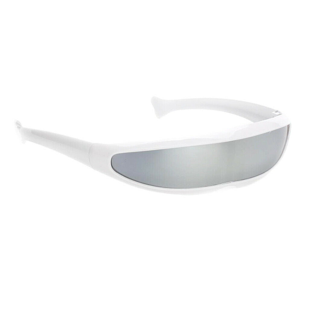 Womens Futuristic Shield Sunglasses Mirrored Lens Glasses Eyewear Funny