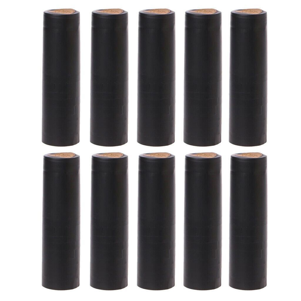32x60mm PVC Heat Shrink Capsules for Wine Bottles Matte Metallic Finish Black