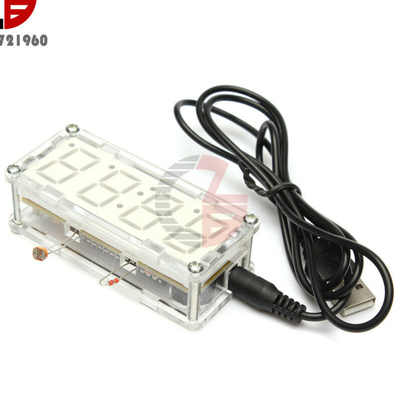LED Electronic Clock Microcontroller Red LED Clock Time Thermometer DIY Kits