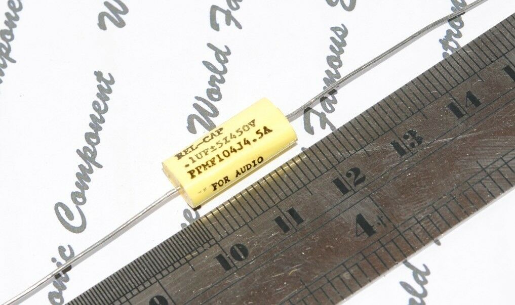 1pcs - REL-CAP PPMF 0.1uF (0.1µF 100nF) 450V 5% Axial Capacitor - FOR AUDIO