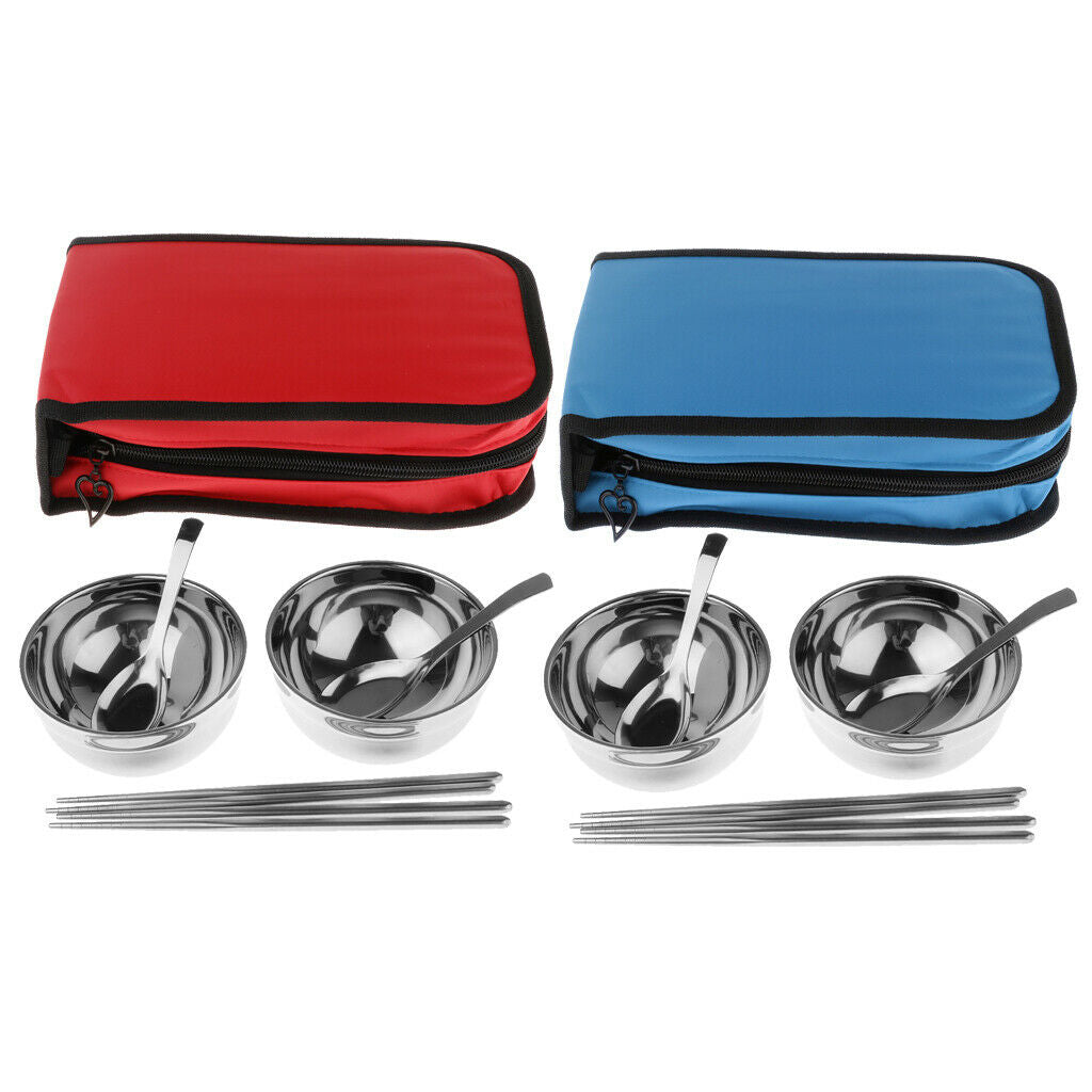 Camping   Cutlery   Set   Red  ( flat - bottomed   spoon )  two - piece   set