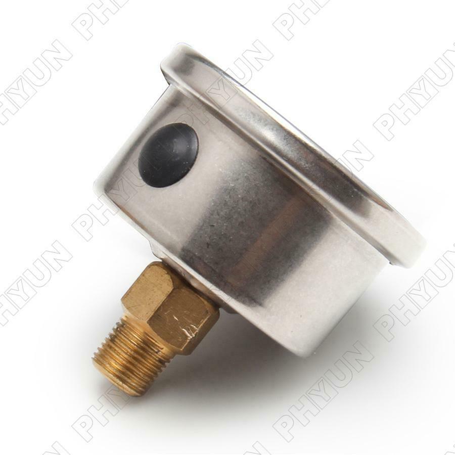 Universal Inline 6 AN AN6 Fuel Filter w/ 1 / 8 NPT Pressure Gauge Black Billet
