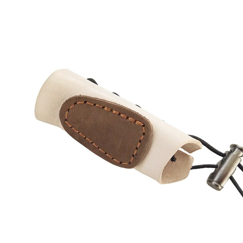 Cow Leather Three Finger Archery Gloves, Finger Tab Guard Strap, Adjustable, for