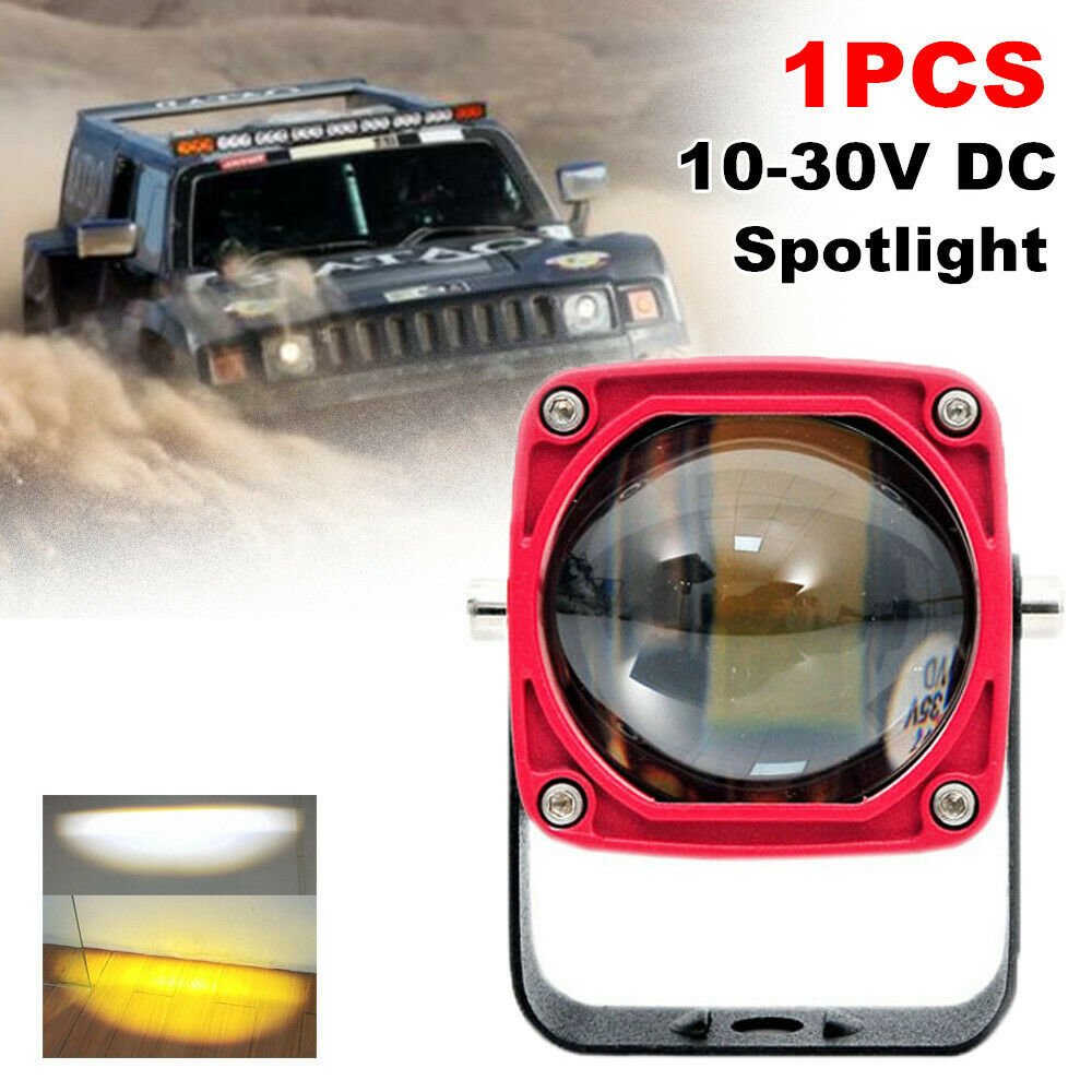 1PCS 2" 30W Car SUV RV LED Square Spot Light Super Bright Yellow and White Lamp