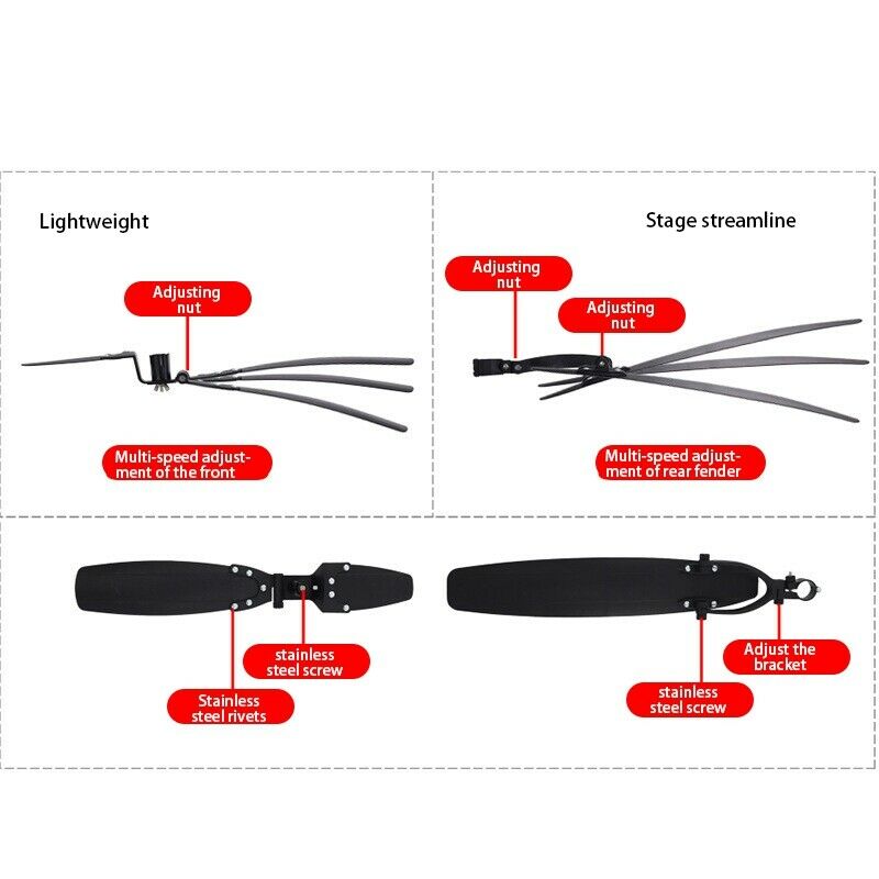 Bicycle Mudguard 20-26Inch Bike Fender Front Rear Mud Guard for MTB Bikes CyB6G3