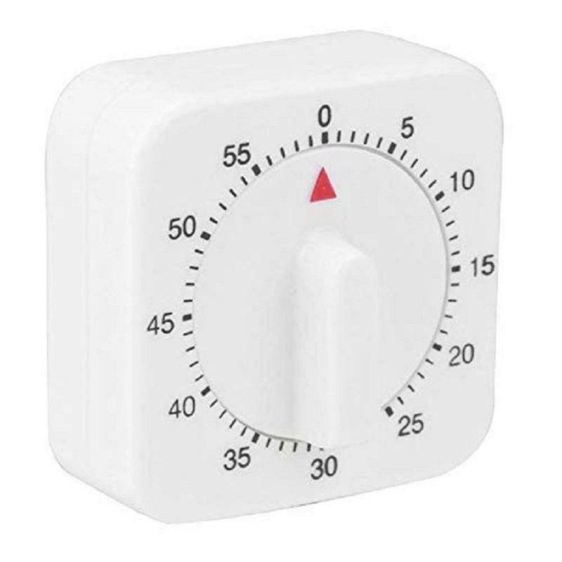 Square 60 Minute Mechanical Kitchen Cooking Timer Alarm Food Preparation Baking