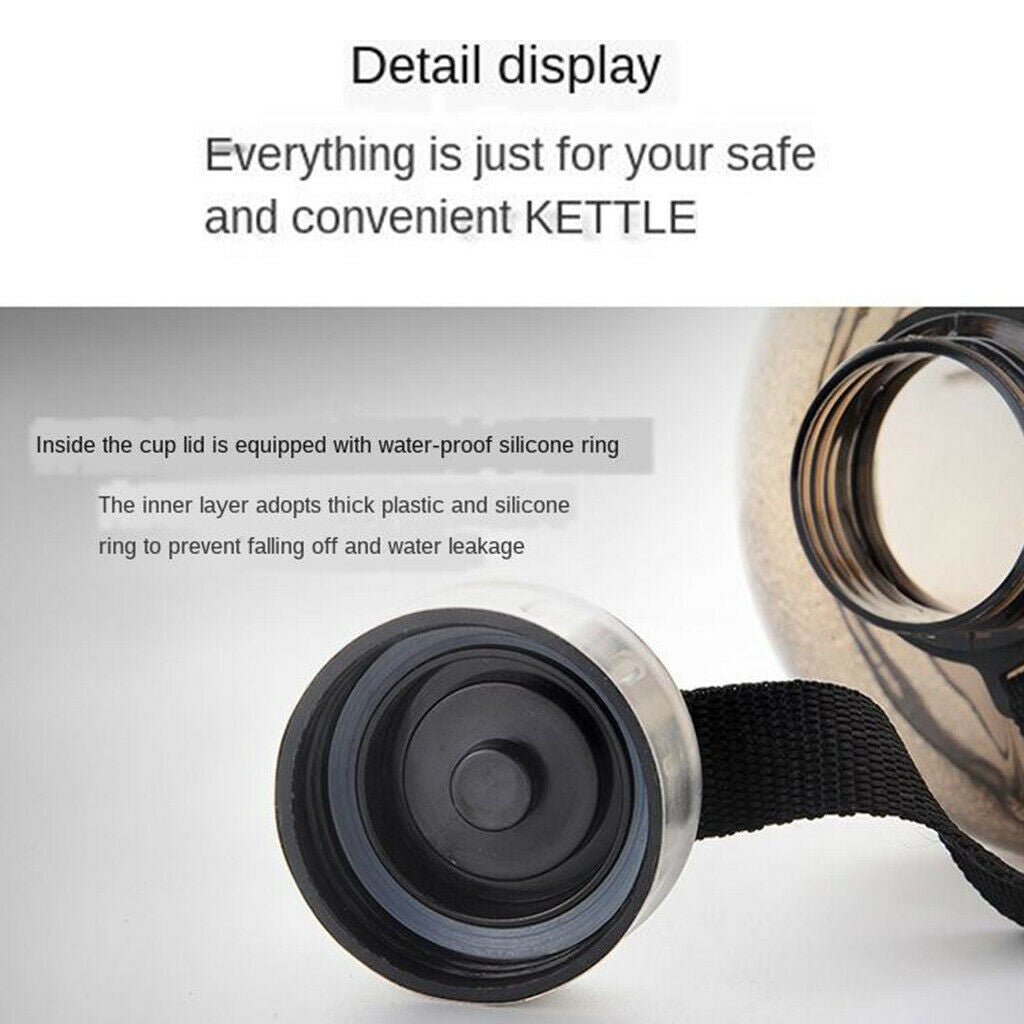 2pcs Portable Plastic Water Bottle Jug Cup BPA Free Outdoor Bike GYM 2200ML