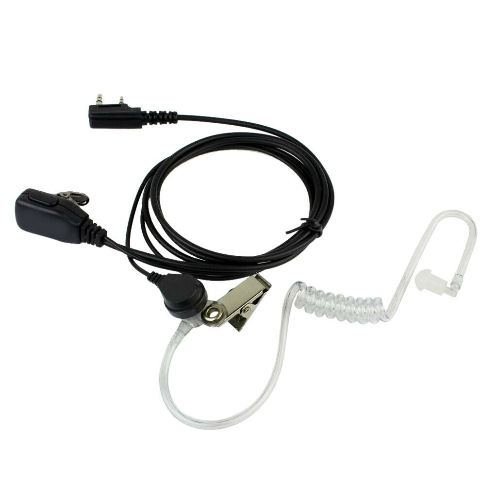 2 Pin Acoustic Tube Earpiece Mic Walkie Talkies Earpiece Radio for