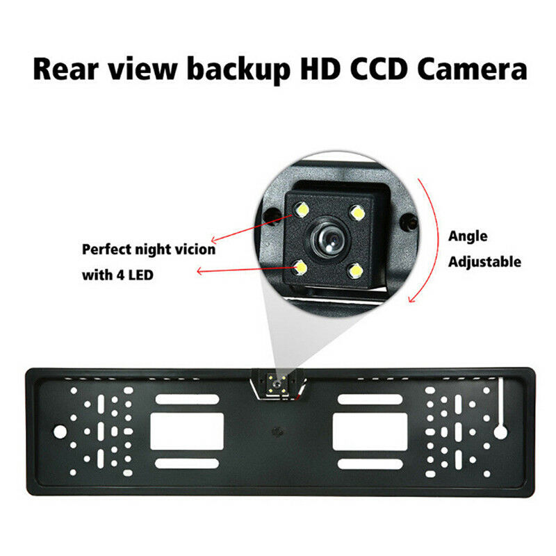 EU Car License Plate Frame Rear View Reverse Backup Park Night Vision CameraBDA