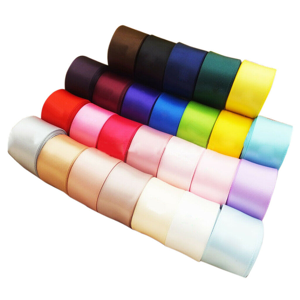 24x 1Yard Double Sided Satin Ribbon Colorful for Wedding Scrapbooking Crafts