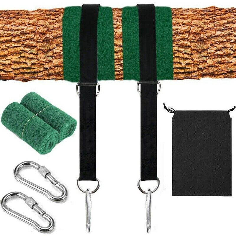 2X(Outdoor Hammock Tree Swing Hanging Straps Kit 5Ft with Lock Hooks for CoE2X2)