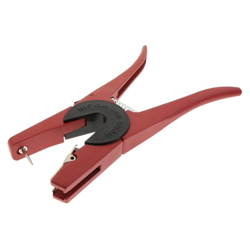 Pig Ear Tag Plier Sheep Hog Cow Applicator Puncher Marker Tagger Red