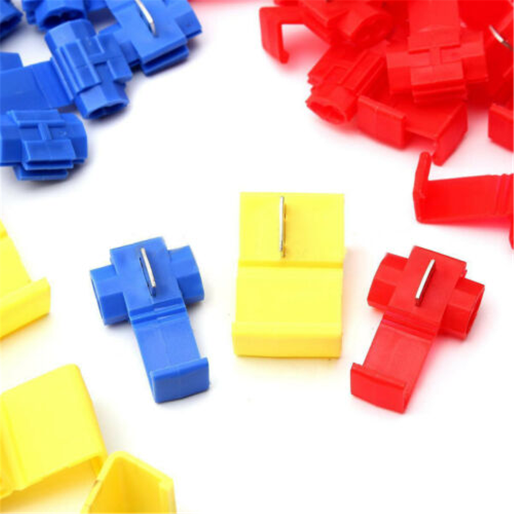 4 Square Free Stripping Quick Connector Electrical Crimping Cable Buckle 100Pcs