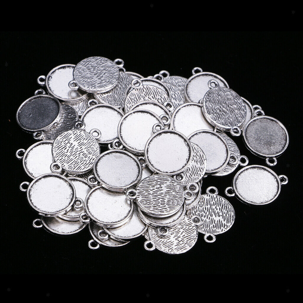 100pcs 12mm Round Photo Cameo Cabochon Settings Pendant Blanks Tray for Bracelet