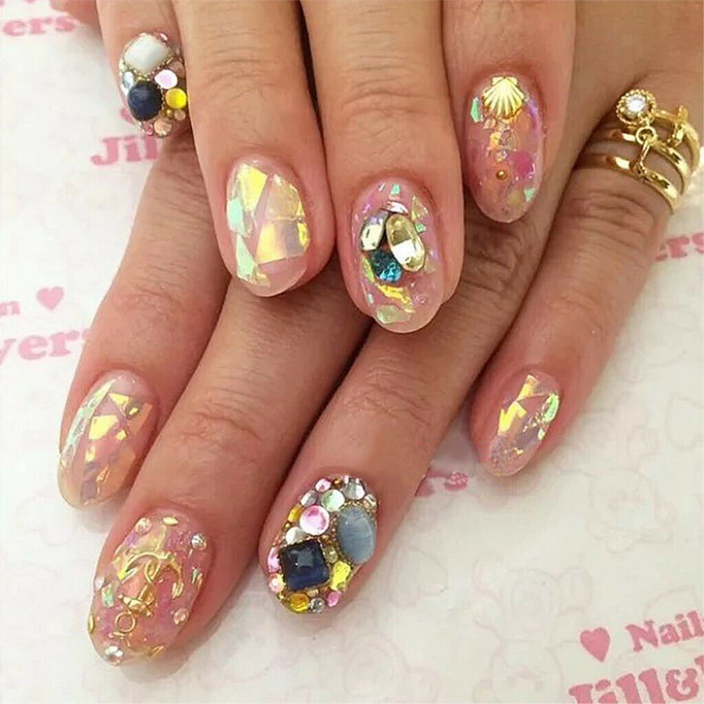 Starry Colorful Nail Art Stickers Tips Wraps Foil Transfer Adhesive Glitters DIY