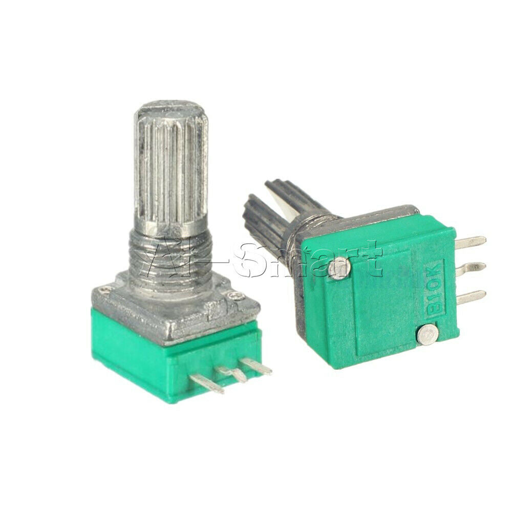5PCS Rotary Potentiometer 6Pin 6MM Shaft Adjustable B Type ResistanceB100K Ohm