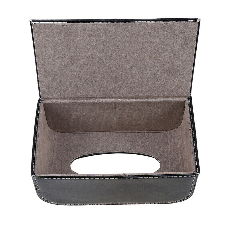 Auto Car Leather Tissue Box Paper Towel Case Cover Black Decoration Storage Case