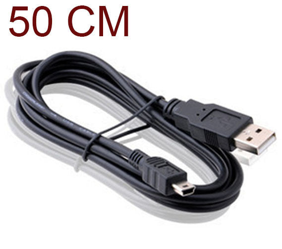 Best Black USB 2.0 A Male to Mini 5 Pin B Data Charging Cable Cord Adapter 50cm