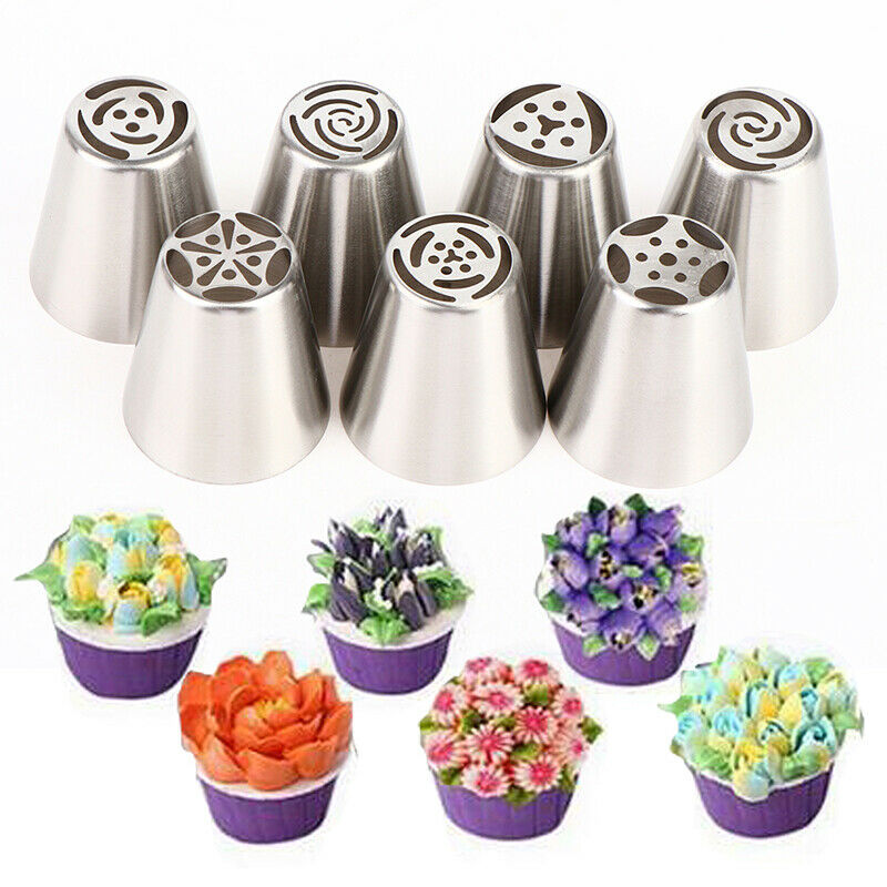 7Pcs Tulip Flower Cake Pastry Nozzles DIY Baking Tools Fondant Cake DecoratiBDA