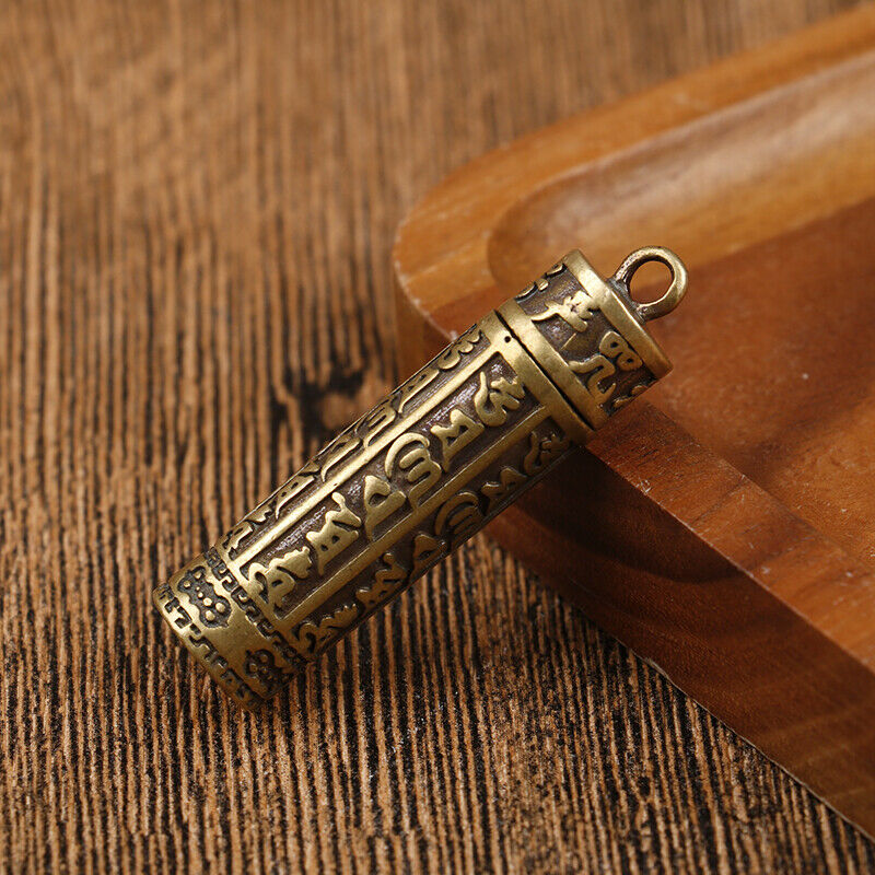Mini Brass Pendant Necklace Brass Mantra Pendant Men and Women Pendant