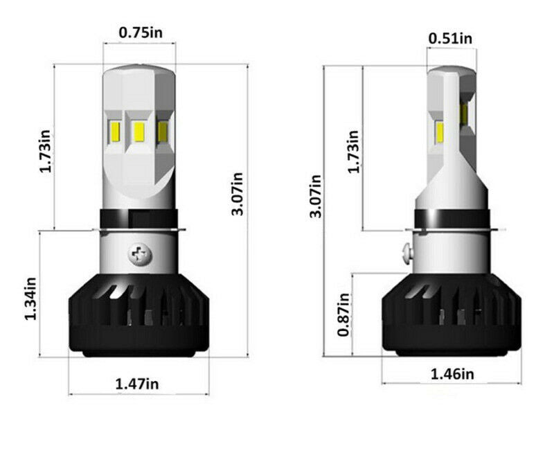6 COB LED Bulb White 3500LM Hi/Low Beam Motorcycle Headlight H4 HS1 BA20D P15D