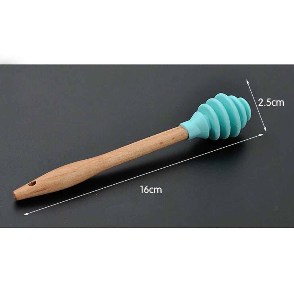 1pc Honey Stick Stirring Dipper Jam Spoon Dip Server Wooden Long Handle