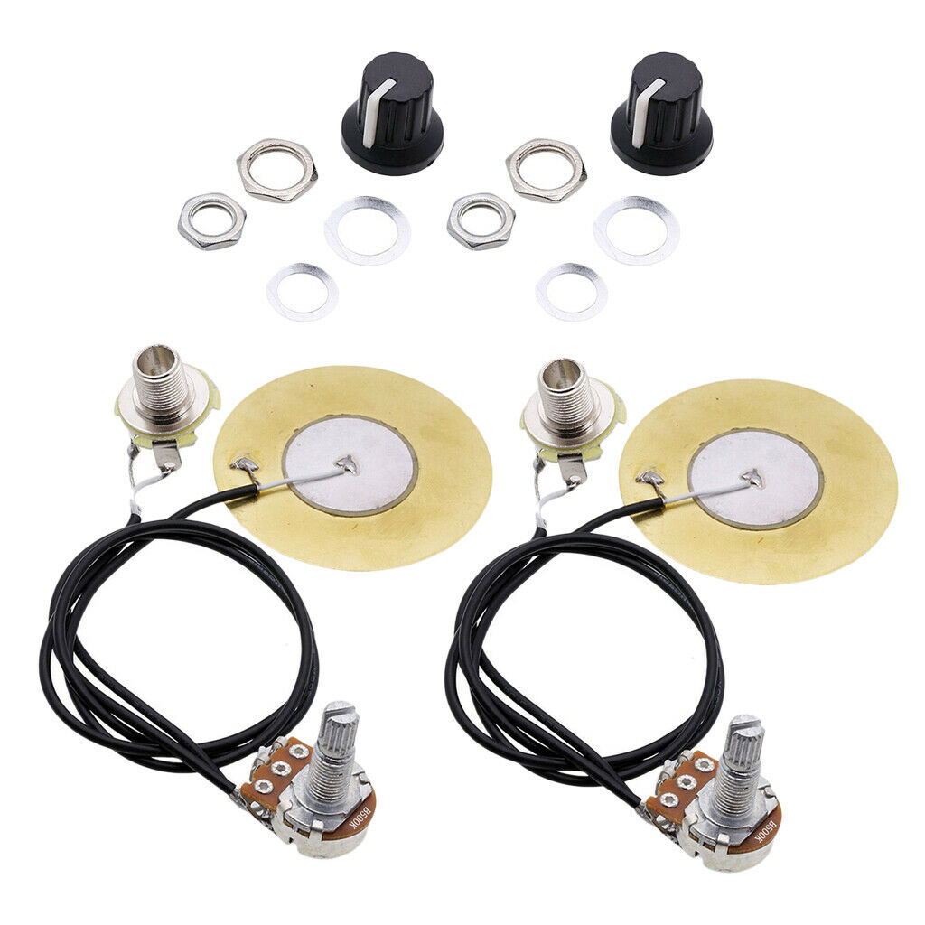 2Pcs Piezo Microphone Pickup Transducer for Guitar Violin Banjo Replacements