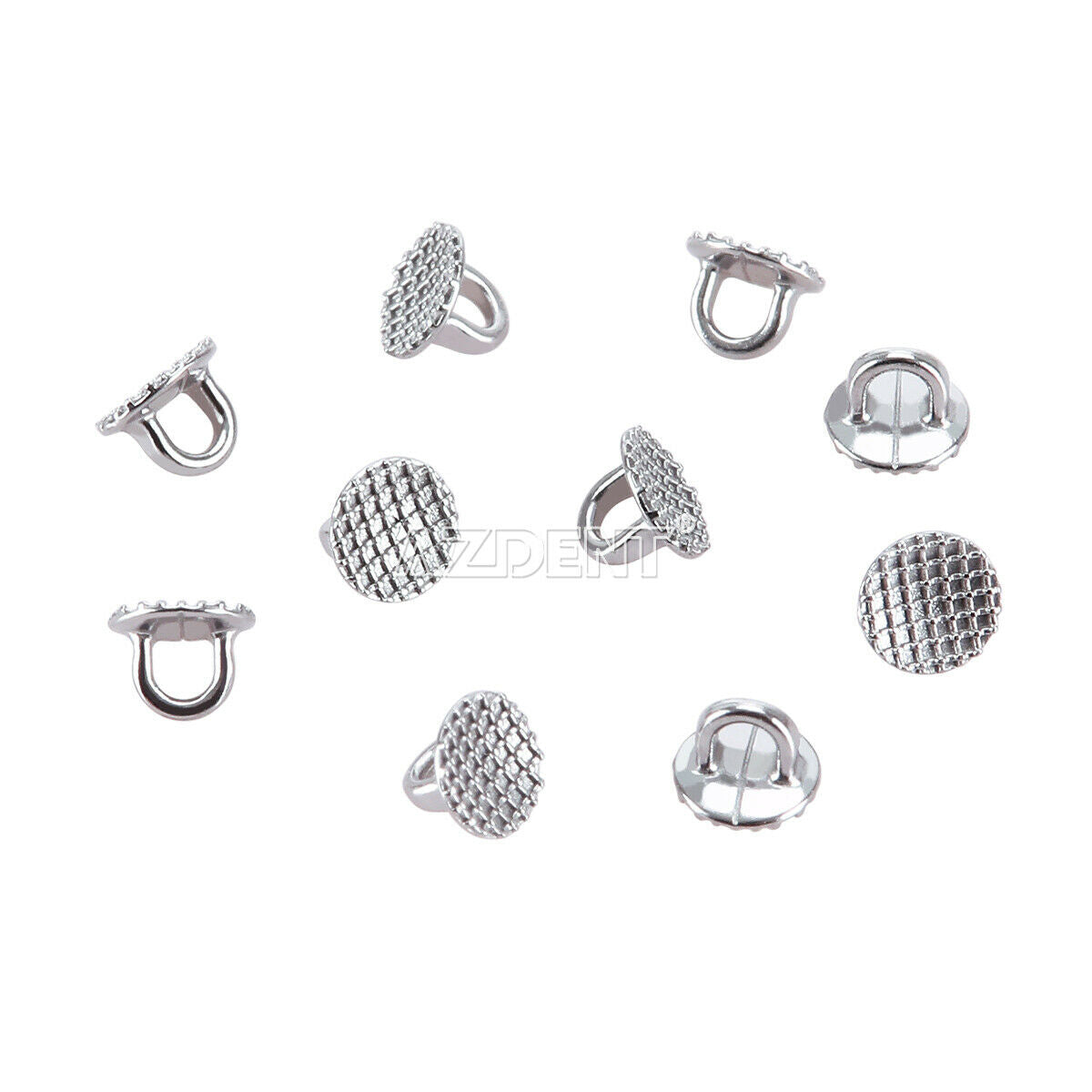 20X AZDENT Dental Orthodontic Lingual Buttons Direct Bond Eyelet Round Base