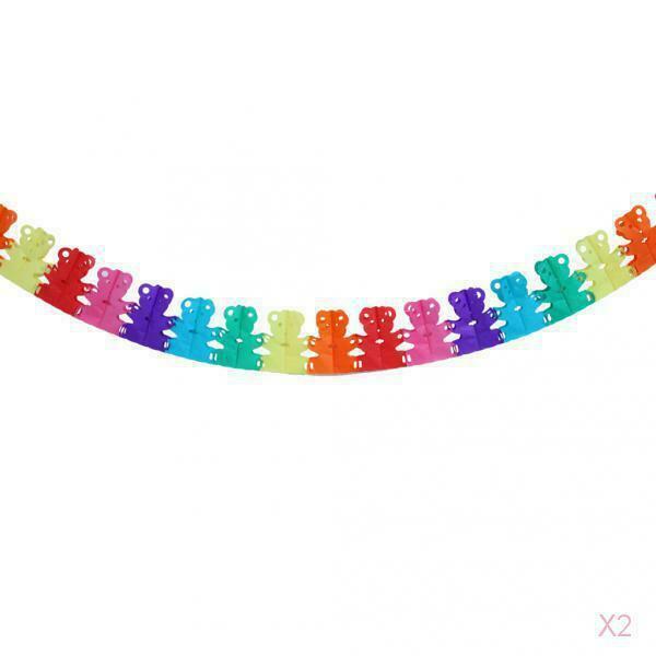 2x Colorful Baby Shower Birthday Bunting Banner Garland Wedding Party Xmas Decor