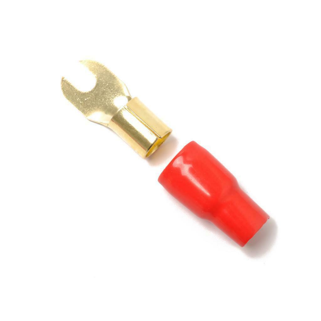 3 Pairs 1/0 AWG Auto Audio Power Ground Wire Fork Clamp Connector Brass