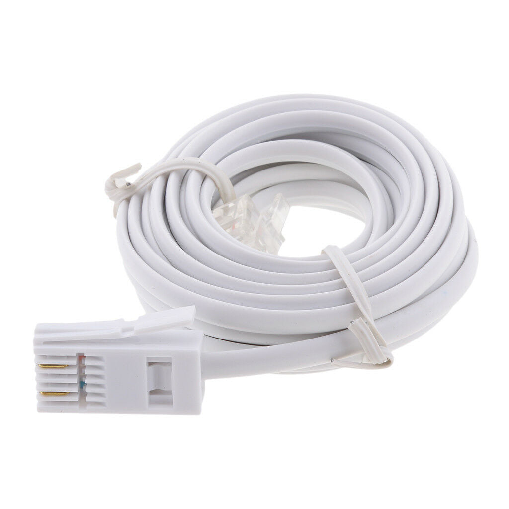 10ft RJ11 to UK BT 6P2C Landline Telephone Extension Cable Connector