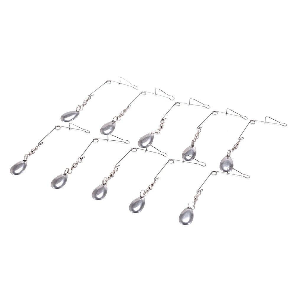 10Pcs x Steel Spinnerbait Rigs Spinners Spinner Blades Sequins Balance Bracke Xz