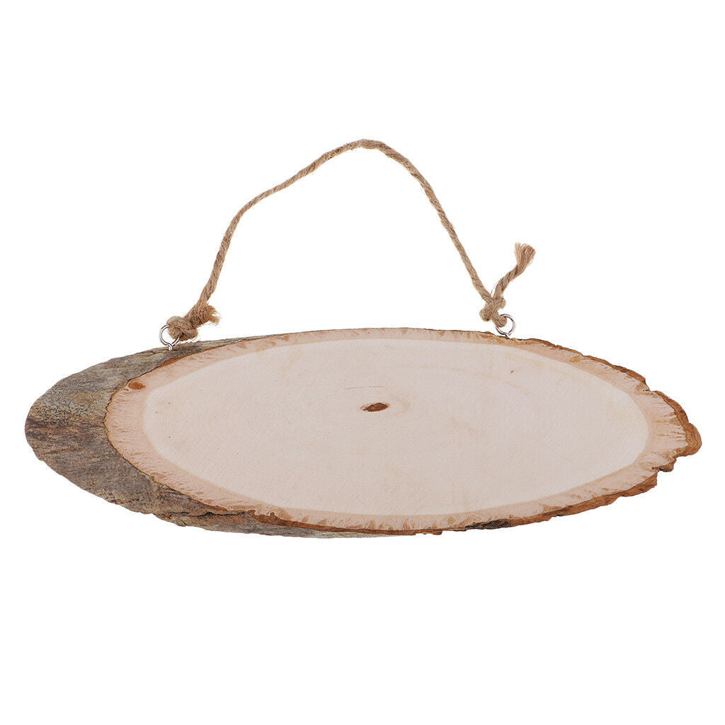 4x Oval Unfinished Wood Plaque Wooden Tree Slices Sign Craft DIY Pyrography