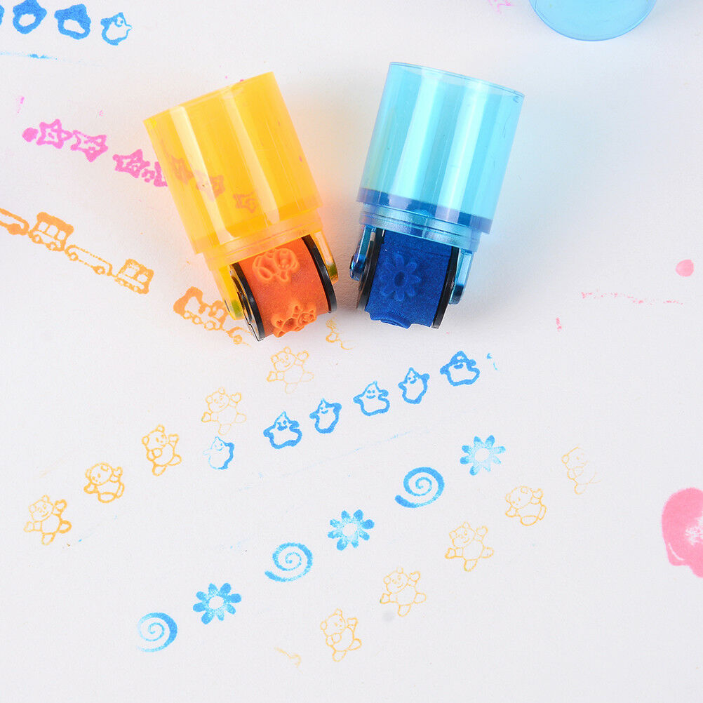 6 Pcs/set combination pens shape stamps sets inkpad stamp school supplycra.l8