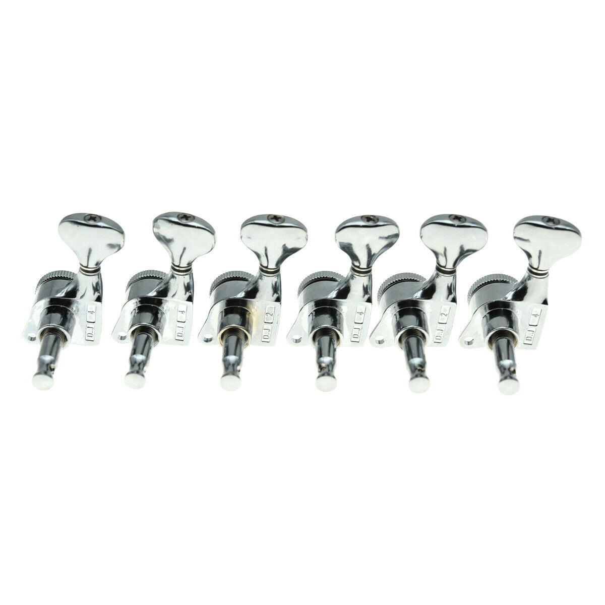 6 Inline 18:1 Gear Ratio Guitar Locking Tuners Machine Heads Tuning Keys Chrome