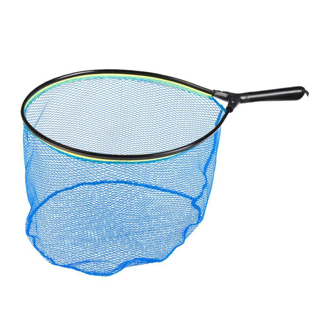 Fishing Landing Net Fish Net Fly Fishing with Aluminium Alloy Handle Blue