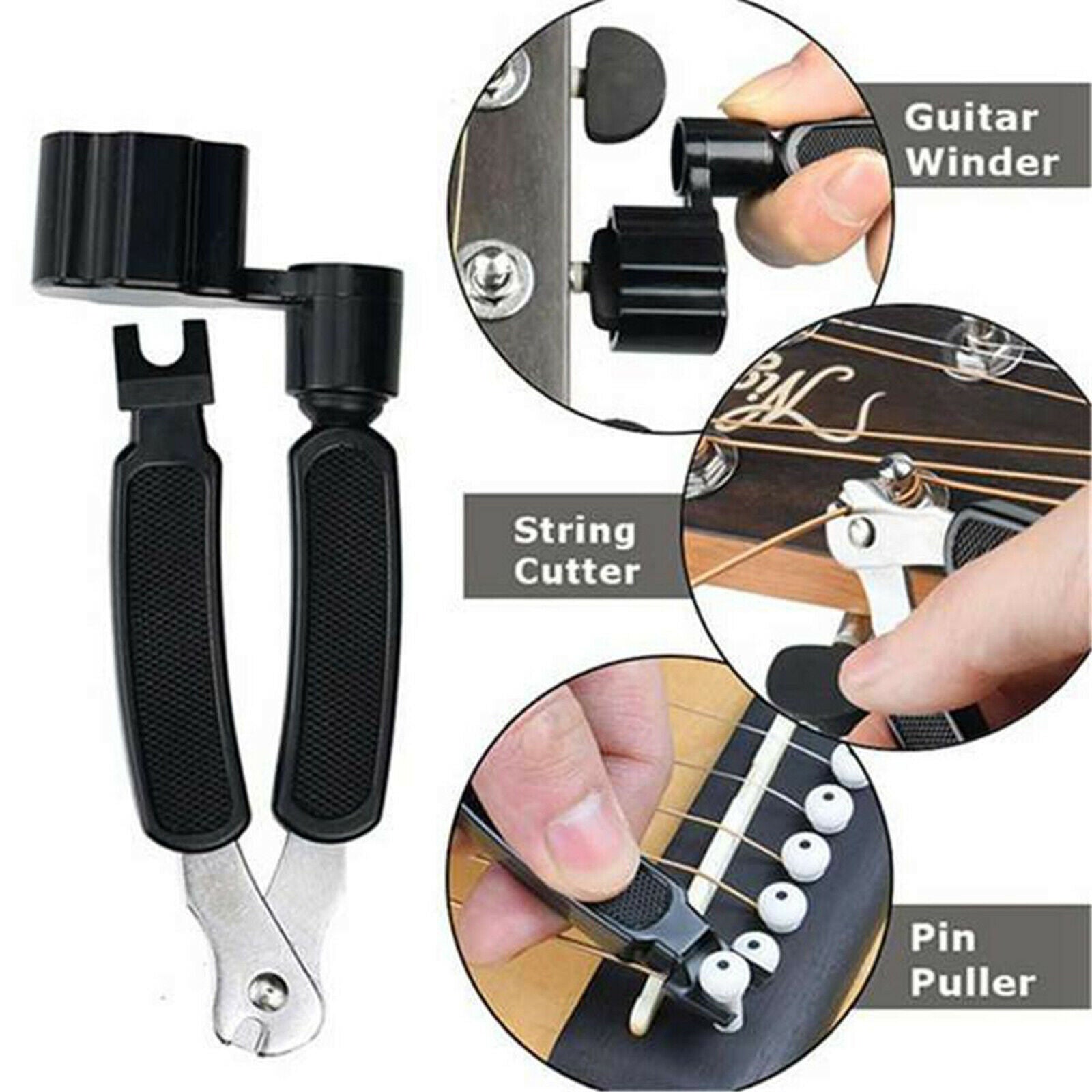 51Pcs Guitar Accessories Tuner, 3-in-1 Restring Tool Bridge Pins Maintenance Kit