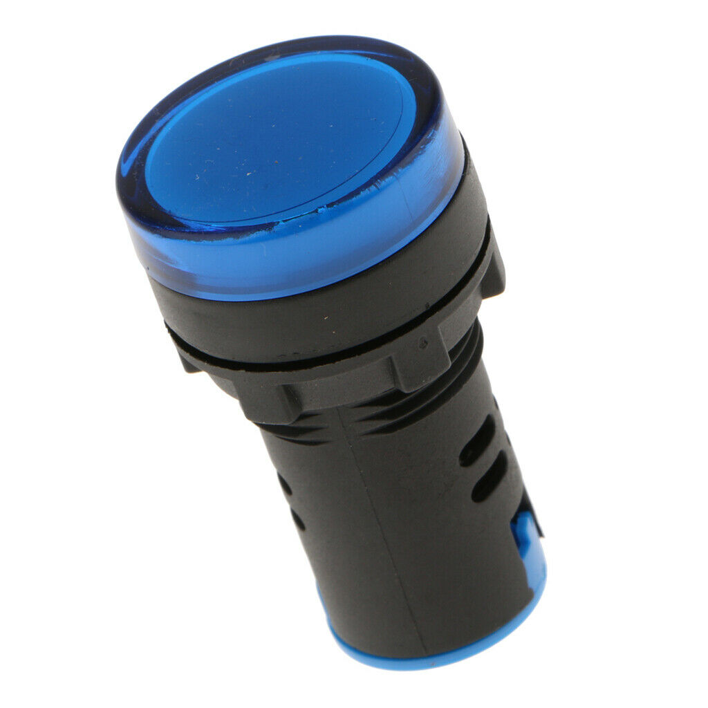 12V LED Indicator Signal Control Indicator Light Control Panel 22mm Blue