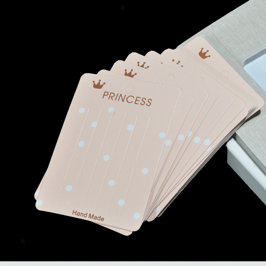 40 Pieces Jewelry Display Paper Cardboard Hair Clip Accessory Card Pink dots