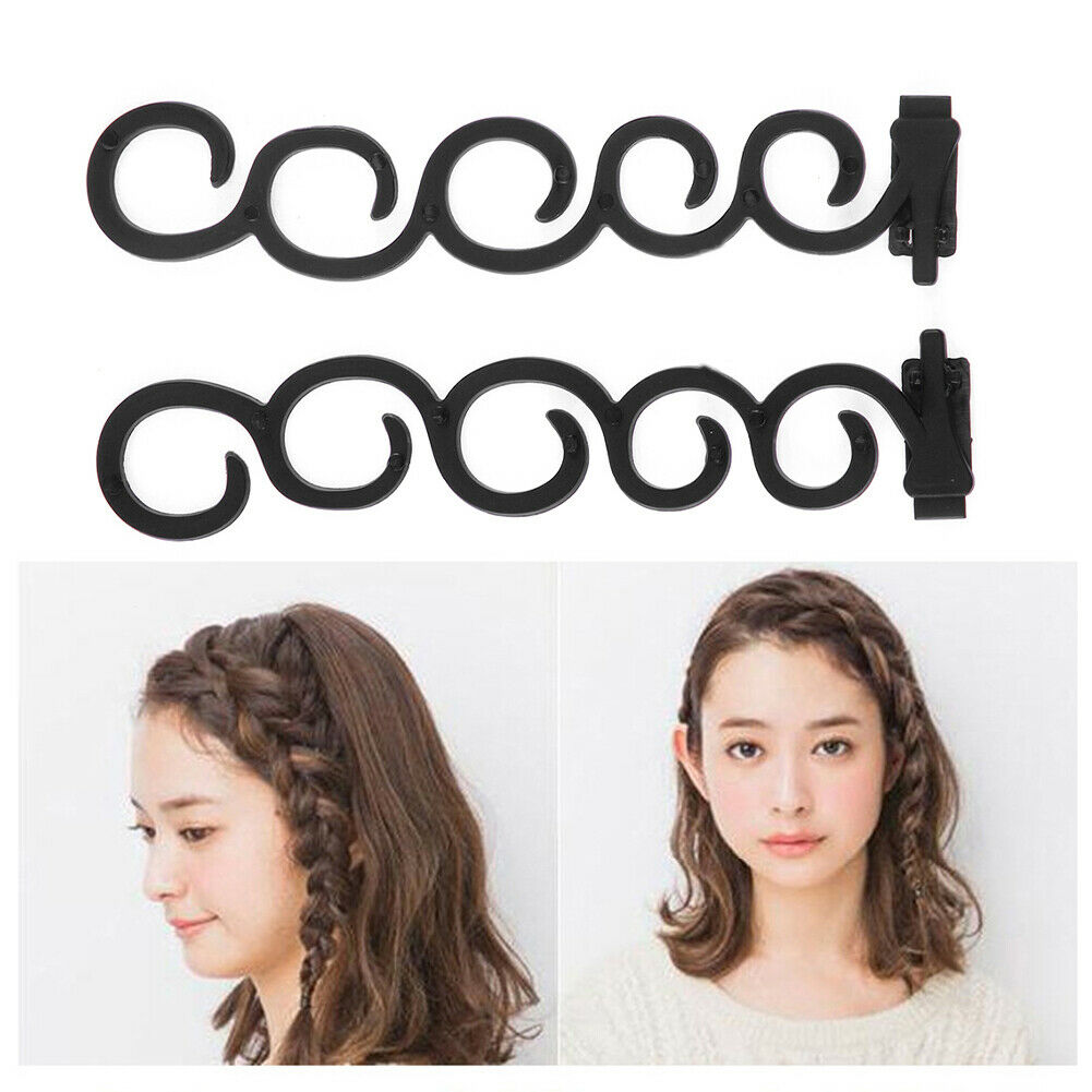 2pcs Hair Braiding Styling Tool Weave Braider Roller Twist Hair Edge Curler @