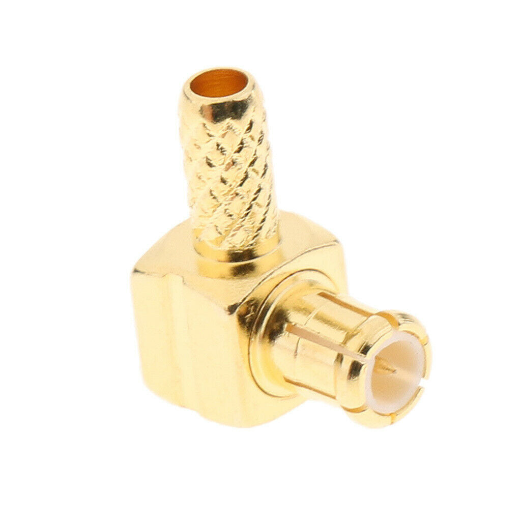 10 Pack MCX Male Plug Crimp Right Angle RF Connectors for Coaxial Cable