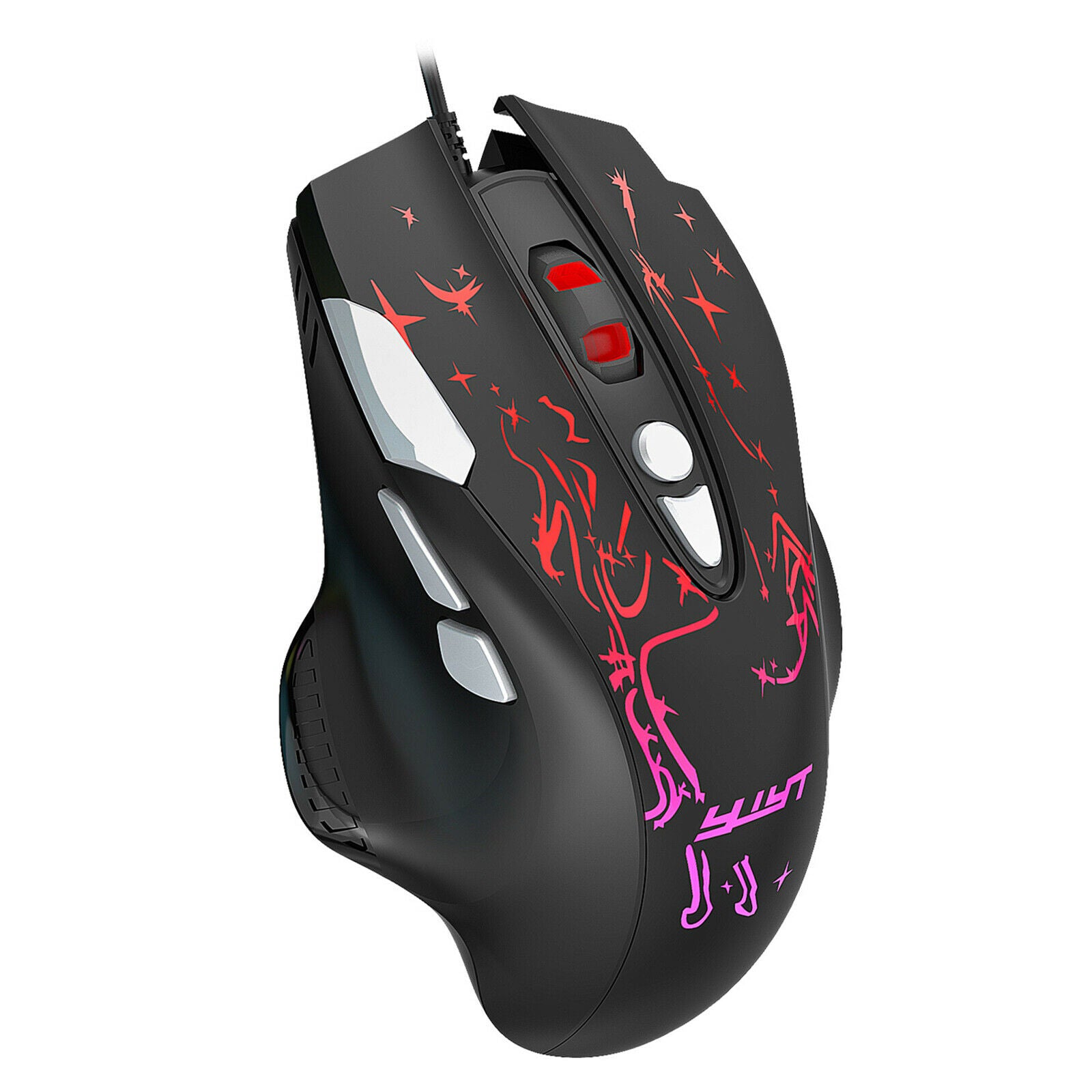 USB RGB Wired Gaming Mouse 6400 DPI Gamer Optical Mice with Side Buttons