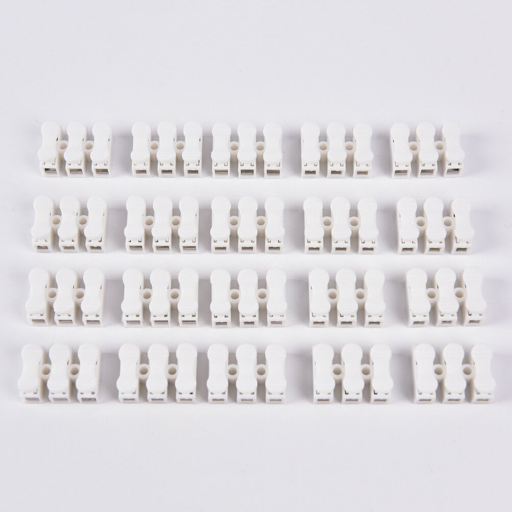 20X Self Locking 3Pin Cable Connectors Quick Splice Lock Wire Terminals xJSJCA