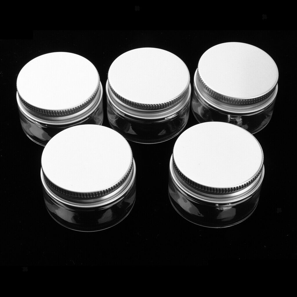 5x Empty Cosmetic Pots Lip Balm Container Jar Aluminum Cover 100 ml 68x43 mm