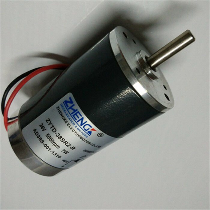 ZYTD-38SRZ-R DC 24V 5000 RPM Speed 7W 5mm Dia Shaft Wired Connector Motor