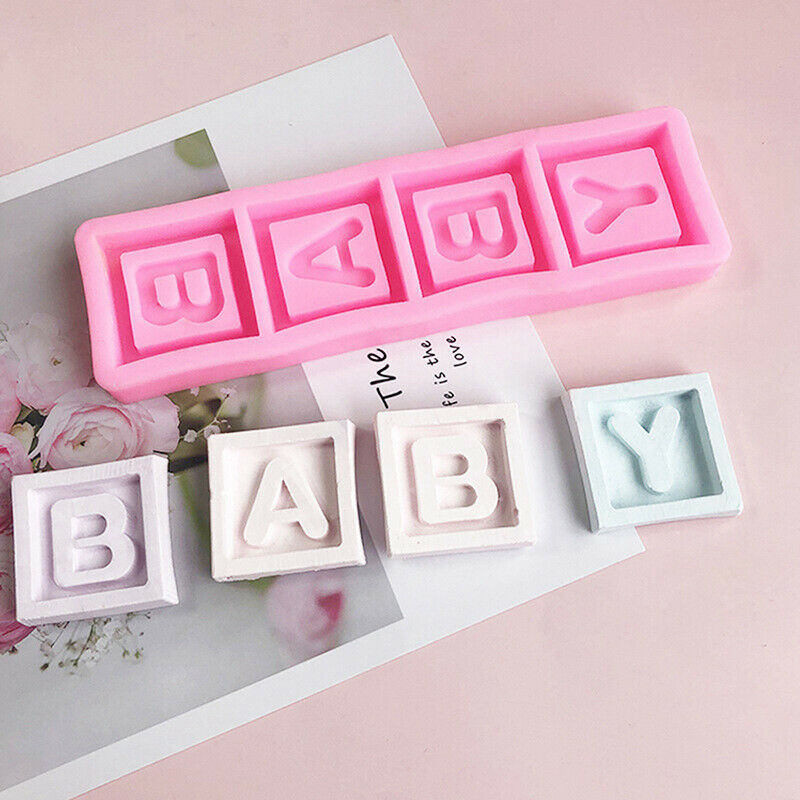 baby Square letter chocolate flip silicone mold cake decoration baking to.l8