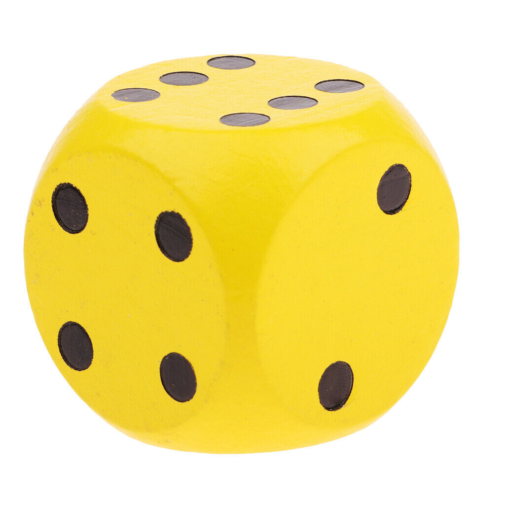 Wooden D6 Dice Role Playing Game for DND RPG Math Teaching Table Game Yellow
