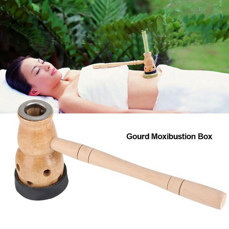 Wood + Metal Effectively Gourd Moxibustion Box Massage  For Acupunctur DEAU