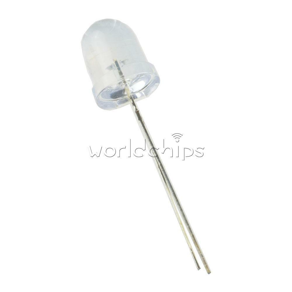 50PCS 8mm LED White Emitting Diodes Transparent Ultra Bright Lamp Round Light
