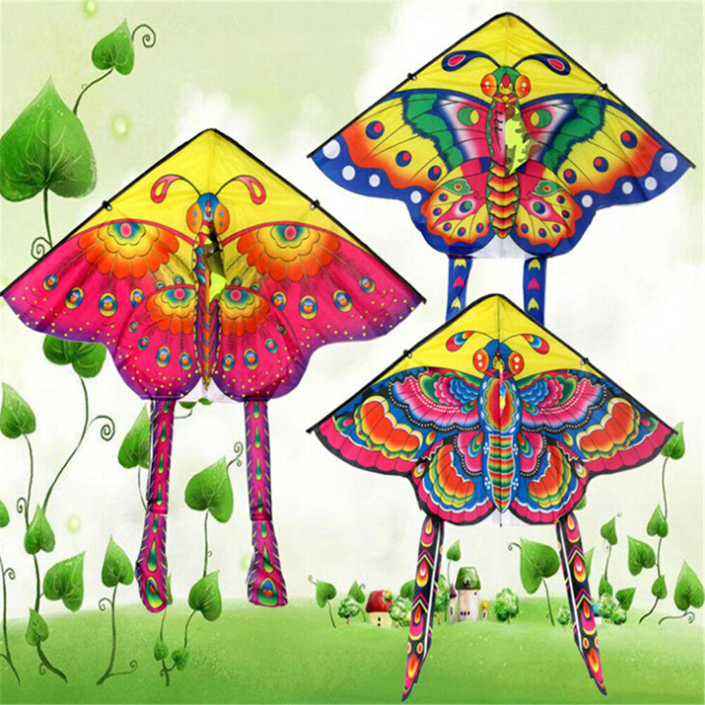 90*55cm Rainbow Butterfly Kite Outdoor Foldable Kids Kite With 50M Control Line